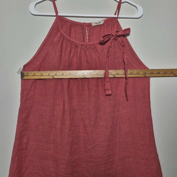 Lungo L'arno 100% Washable Italian Linen Coral Red Tank Top Beach Dress M - Picture 12 of 12